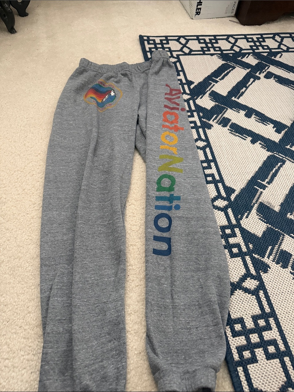 Aviator Nation Gray Rainbow Logo Sweatpants
